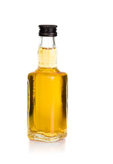 bottle with strong drinks isolated on the white background
