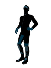 African American Male Motorcycle Rider Silhouette