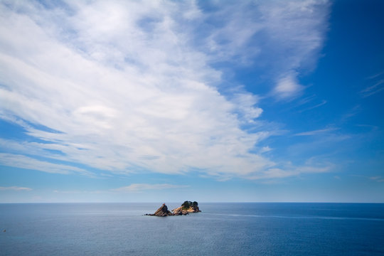 Lonely Remote Island In The Ocean, Montenegro