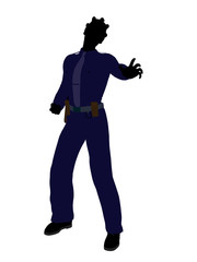 African American Female Police Officer Silhouette