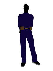 Male Police Officer Art Illustration Silhouette