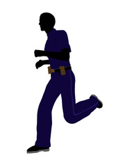 Male Police Officer Art Illustration Silhouette