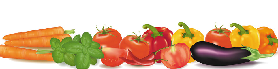 Vegetables design border. Photo-realistic vector.