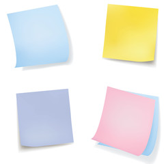Colored sticky notes isolated on white. Vector.