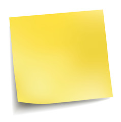 Yellow sticker note. Vector.