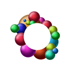Colorful bubbles frame