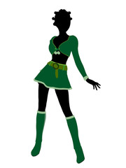 Sexy  African American Female Christmas Elf Silhouette