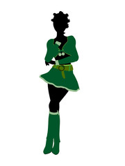 Sexy  African American Female Christmas Elf Silhouette