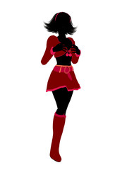 Sexy Female Christmas Elf Silhouette Illustration