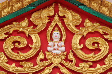 gable of Phra Ming Muang Temple, Wat Klang Kosum, Mahasarakam