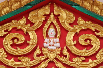 gable of Phra Ming Muang Temple, Wat Klang Kosum, Mahasarakam
