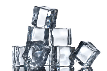 ice cubes isolated on white