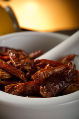mortar with chili - mortaio e peperoncino