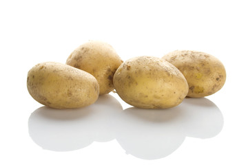 Potatoes on a white background