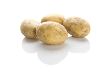 Potatoes on a white background
