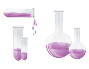 Laboratory bottles, vector
