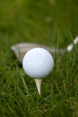 Golf Ball and Tee