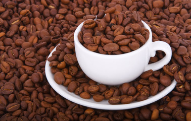 cup with coffee grains