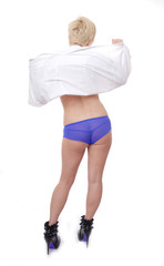 Sexy blond woman from behind