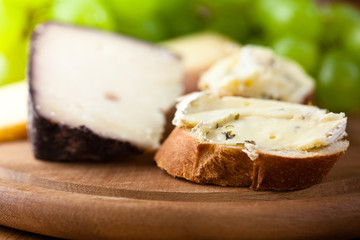Baguette with brie and spanish manchego cheese