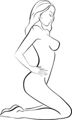 woman body sketch sit