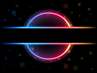 Rainbow Circle Border with Sparkles and Swirls.