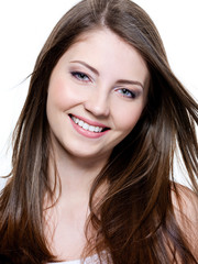 Beautiful smiling face of young woman