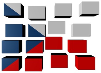 Czech Flag on cubes against white illustration
