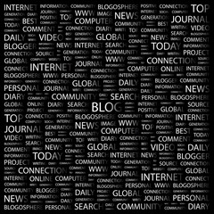 Fototapeta premium BLOG. Word collage on black background. Vector illustration.