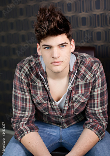 Young Handsome Man With Blue Eyes Stock Photo And Royalty Free