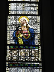 Fototapeta premium Kirchenfenster in Krummau, Tschechische Republik, Europa