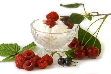 whipped cream with fruits