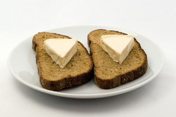 The bread on plate