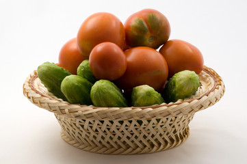 Tomatoes and cucumbers