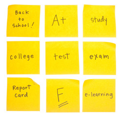 School Themed Handwritten Sticky Notes