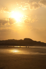Nice golden sunset at the beach