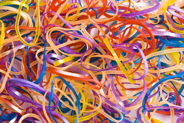 Colorful rubber bands background