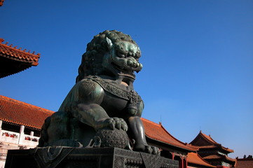 lion, cité interdite, Pekin, Chine