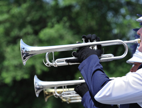 Playing Marching Trumpet in Parade