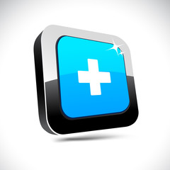 Switzerland 3d square button.