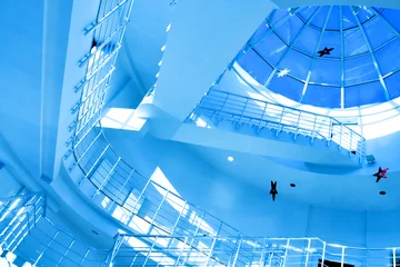 Küchenrückwand glas motiv round staircase in office centre © Vladitto