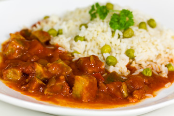 Gulasch mit Reis