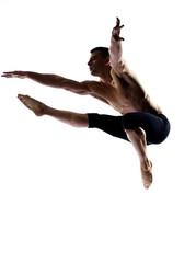 Man dancer gymnastic jump