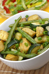 Chicken with zucchini and green beans