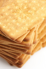 Stack of crackers close-up