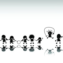Fototapeta premium Kids silhouettes