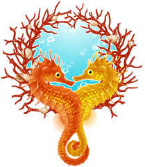 Seahorse love frame © Denis Fonchikov
