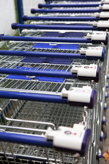Detail of row of the shopping baskets