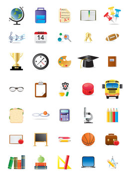 Collection of school and education icons