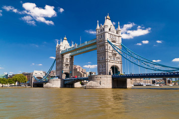 Tower Bridge in London in a beautiful summer day